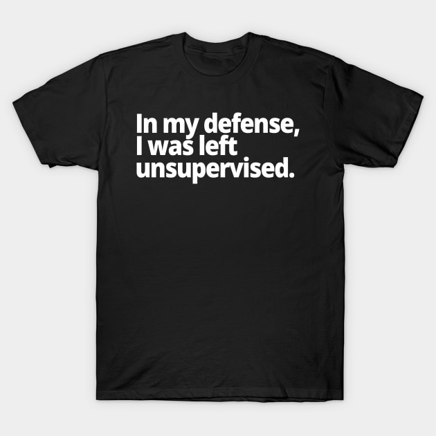 In my defense, I was left unsupervised. T-Shirt by WittyChest